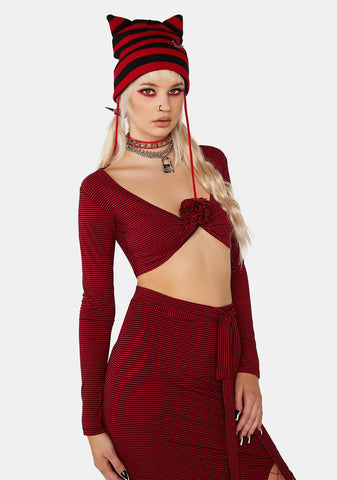 Max Courage Striped Crop Top