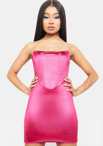 Kiss Heaven Tonight Satin Mini Dress