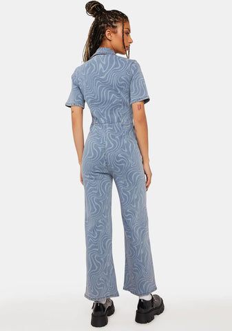 Denim Swirl Jumpsuit