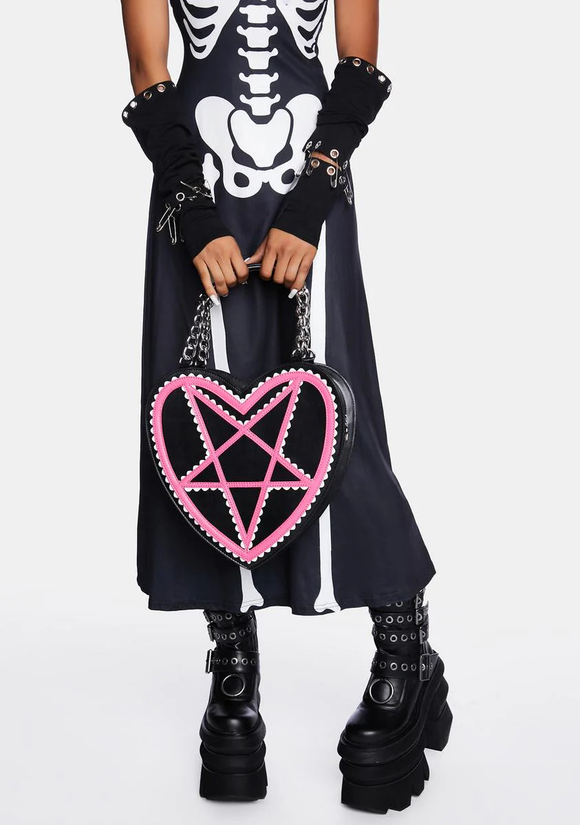 Pink Pentagram Heart Bag