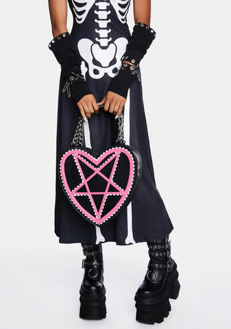 Pink Pentagram Heart Bag