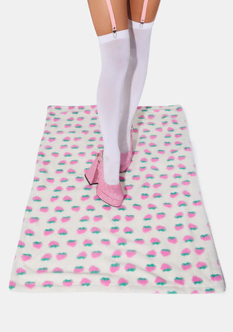 Strawberry Picnic Fleece Blanket