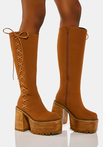 Acoustic Heartbeat Knee High Boots