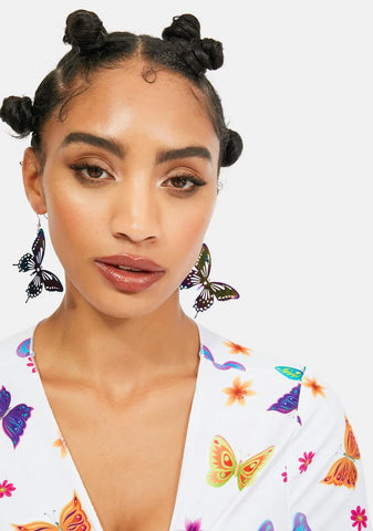 Metallic Butterfly Whisper Drop Earrings