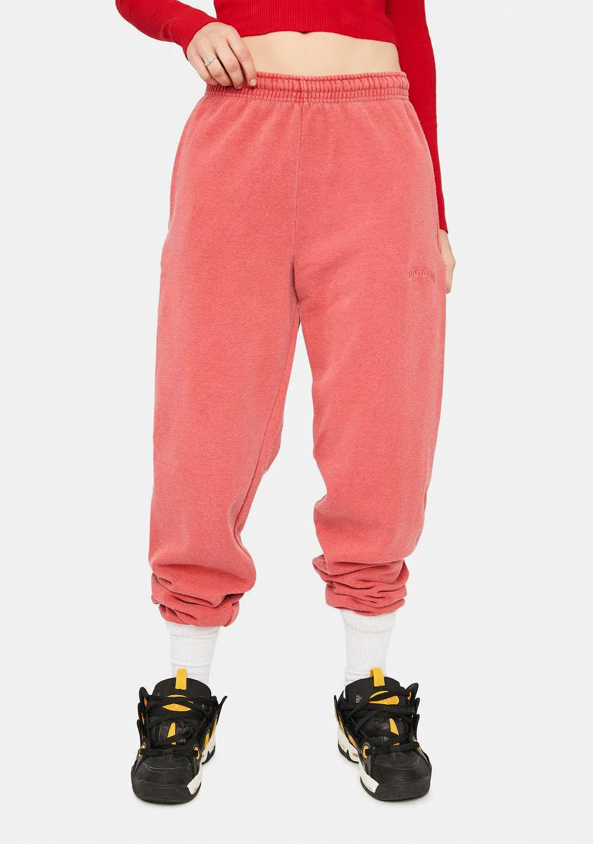 Washed Red Jogger Sweatpants