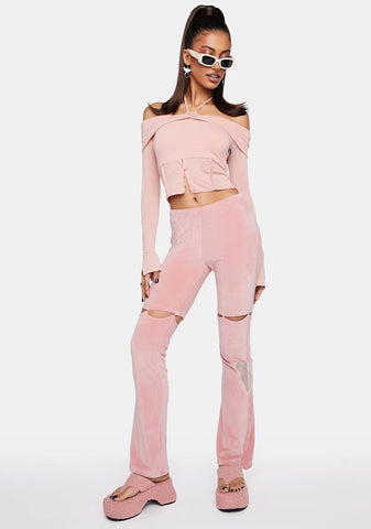 Pink Fuzzy Detachable Pants