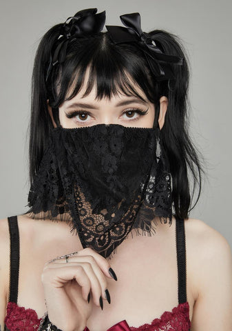 Haunted Memory Lace Veil Face Mask