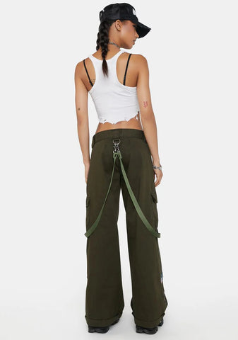 Green COD Baggy Girl Flares