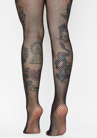 Night Take It Easy Fishnet Crotchless Tights