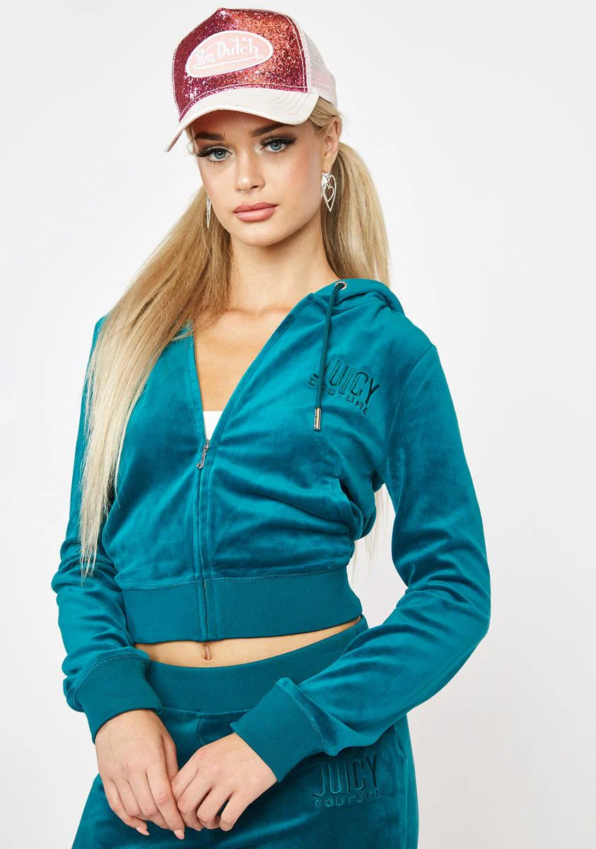 Sapphire Wave Classic Velour Hoodie