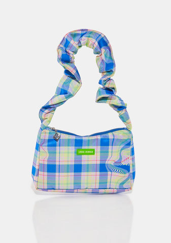 Trippy Plaid Shoulder Bag