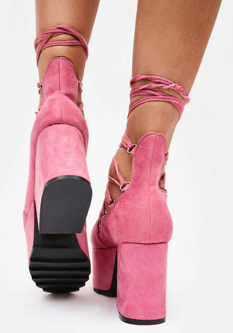 Pink Goodbye Angel Platform Heels