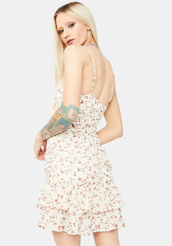 Ivory Secret's Out Floral Mini Dress
