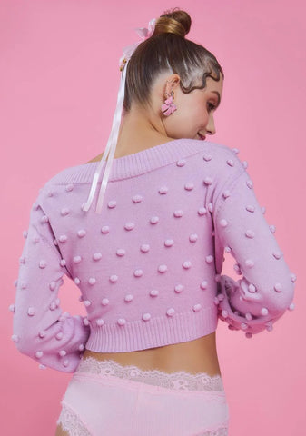 Dance With Me Pom Pom Cardigan