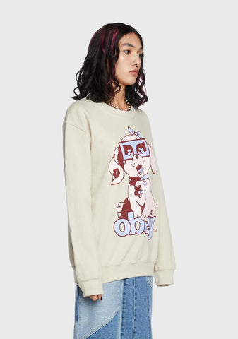 Obey Puppy Old School Crewneck Sweater
