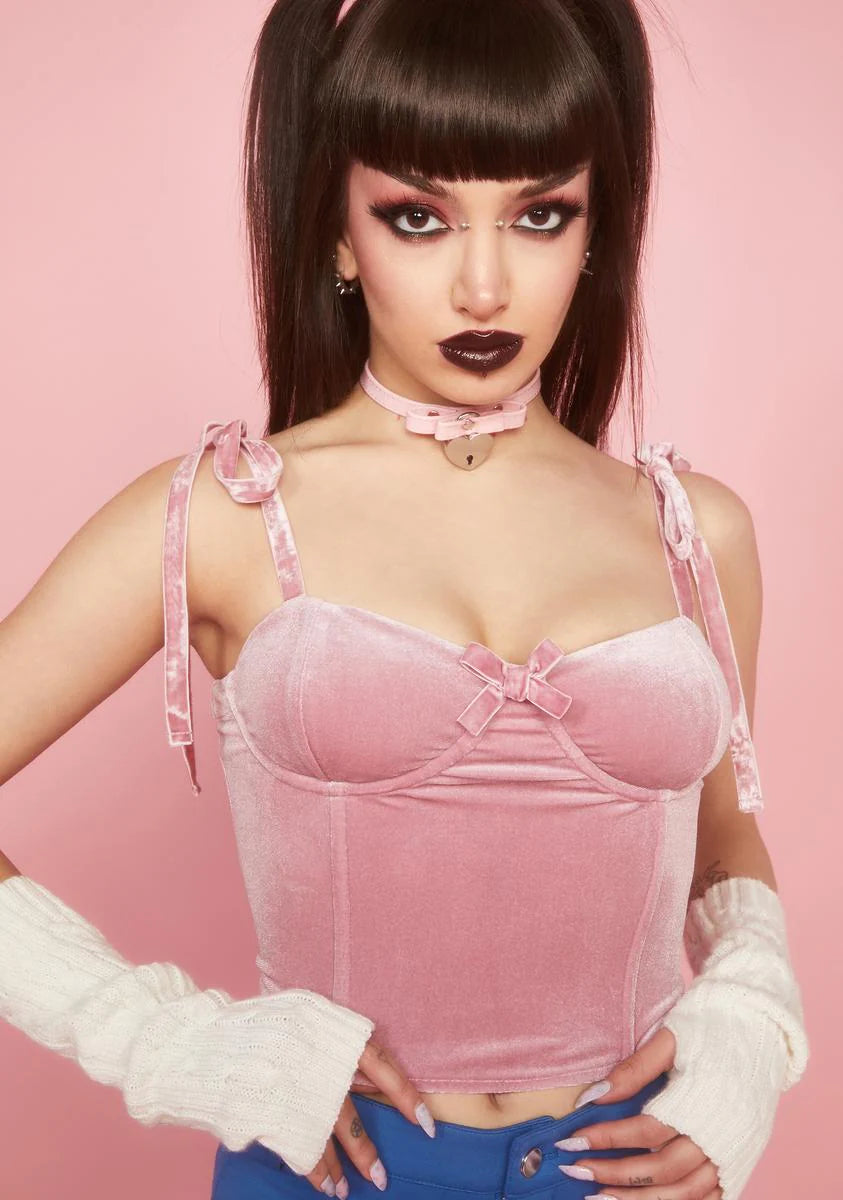 Blush Kiss Me Awake Velvet Bustier