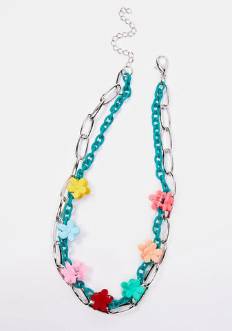 Sneak In Layered Flower Necklace
