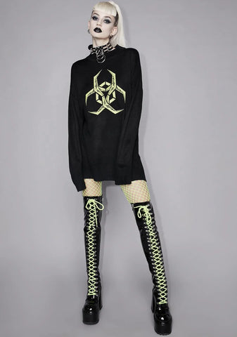 Life Is Short Intarsia Knit Sweater