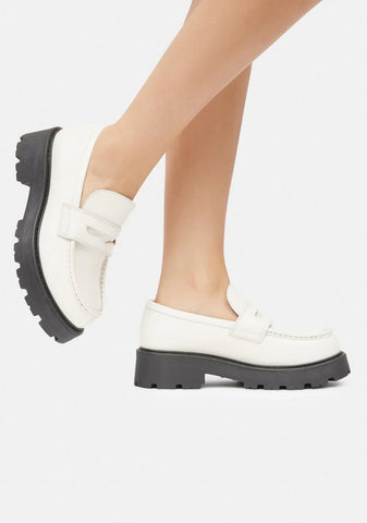 White Cosmo 2.0 Leather Penny Loafers
