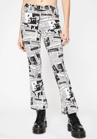 Read It And Weep Newsprint Jeans