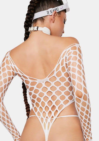 So Alluring Fishnet Bodysuit & Stockings Set