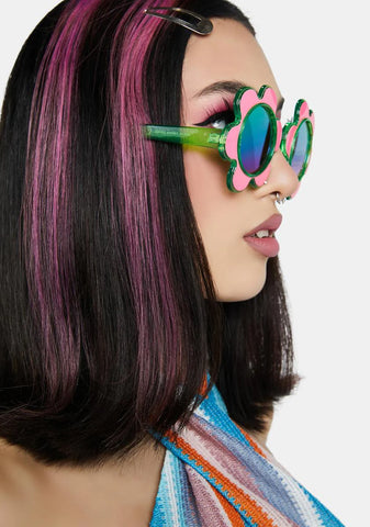 Color Wave Flower Sunglasses