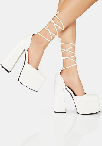 Anything But Basic Lace-Up Heels