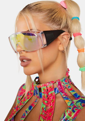 Yellow Electric Feel Iridescent Sunglasses
