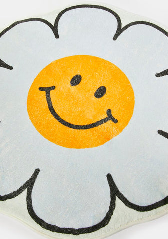 Aqua Joyful Day Daisy Rug