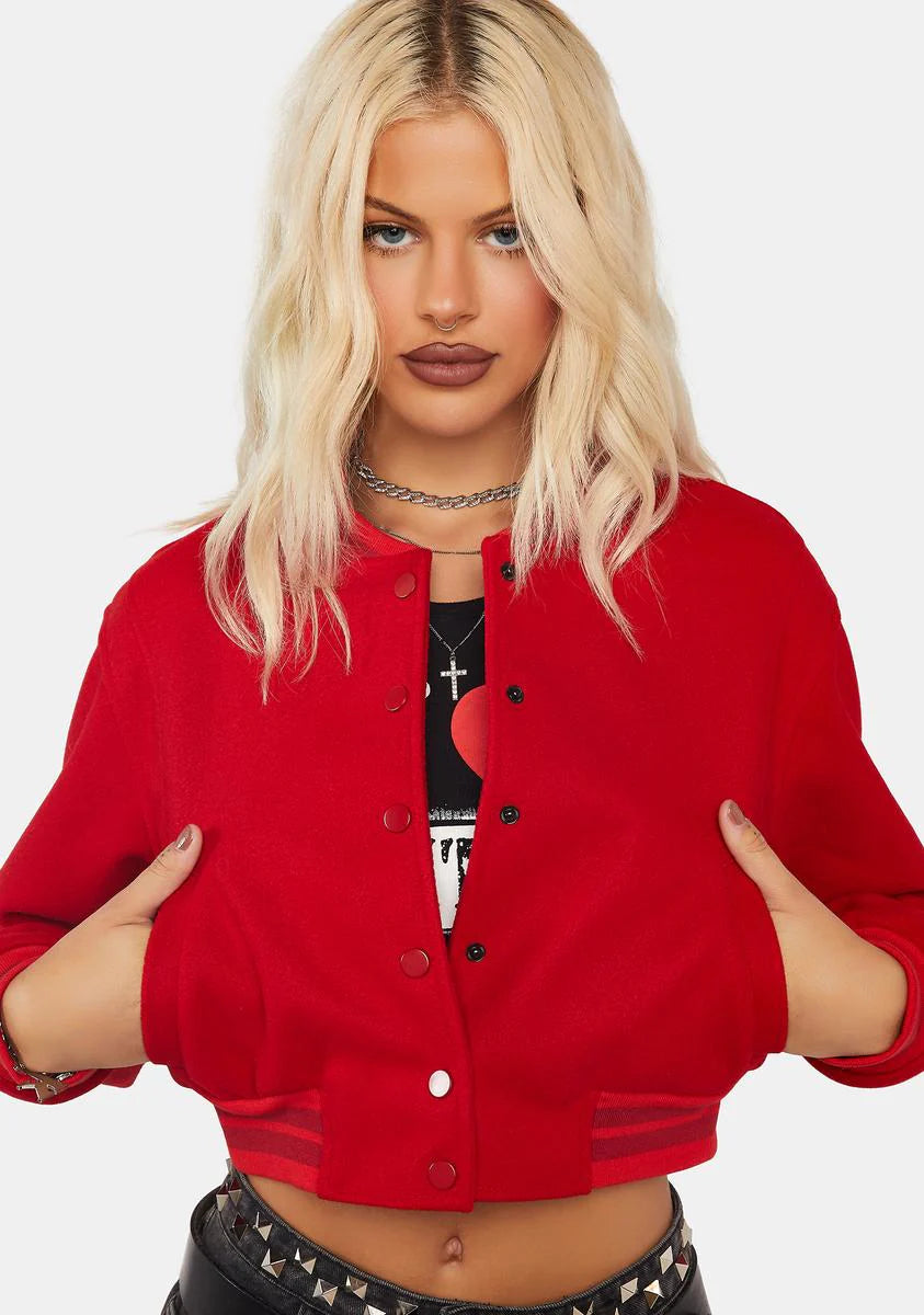 Davis Cropped Bomber Jacket