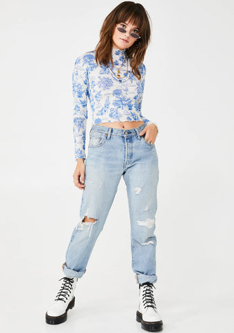 Blissful Boo Mesh Top