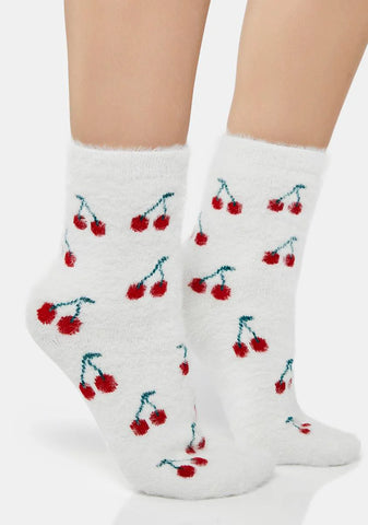Cozy Cherries Crew Socks