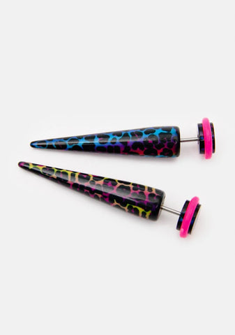 Animal Action Pointed Stud Earrings