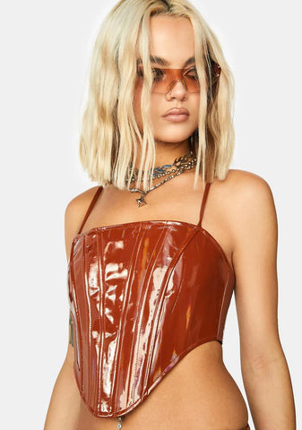 Mimi Patent Corset Top