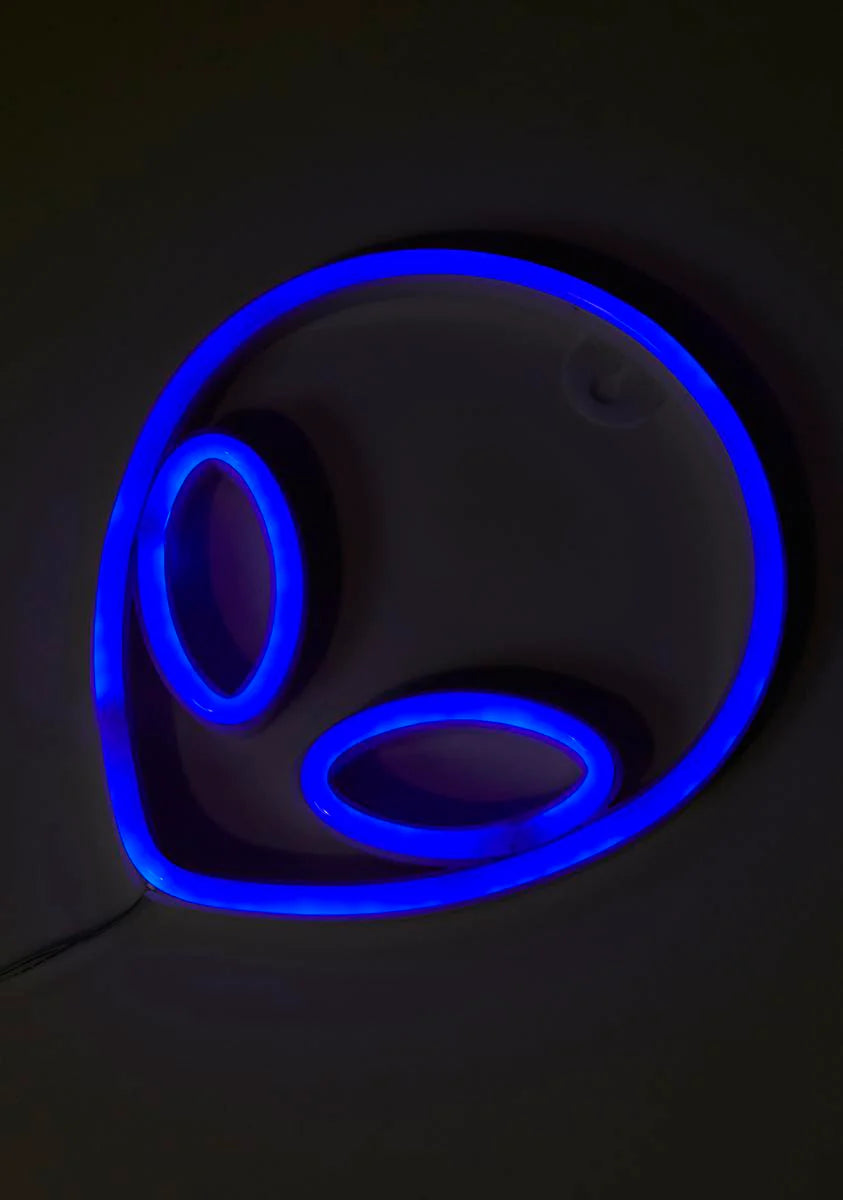 Cosmic Greetings Neon Alien Sign