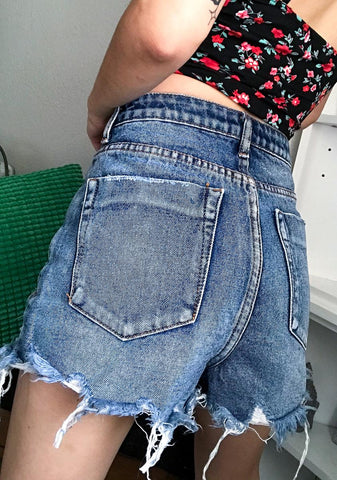 On A New Level Denim Shorts