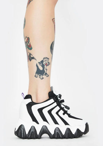 Black Chevron Blackberry Platform Sneakers