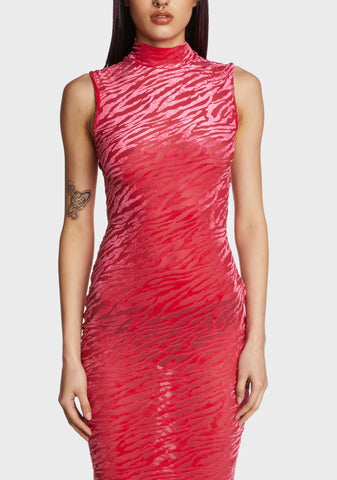 Lana Fitted High Neck Dress