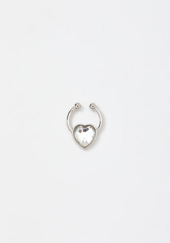 Crystal Heart Septum Ring