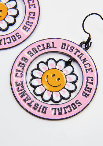 Social Distancing Flower Pin Earrings