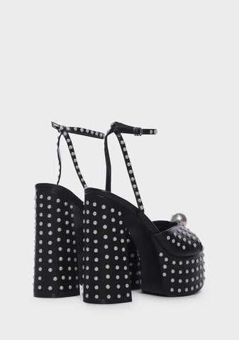 Mia Satin Pearl Platform Heels