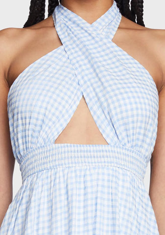 Sky Making Plans Gingham Dress