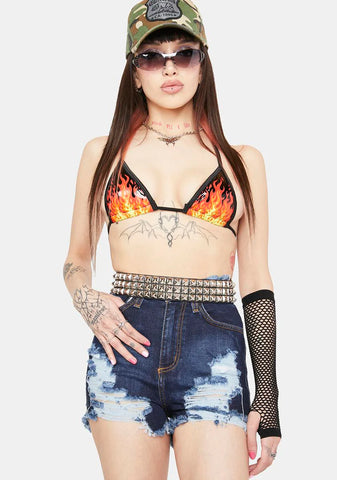 Totally Trashed Denim Shorts