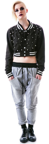 The  Margot Studded Crop Bomber