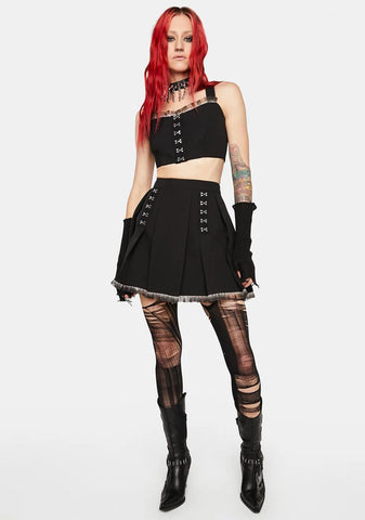 Dark Gradient Lace Heavy Industry Crop Top