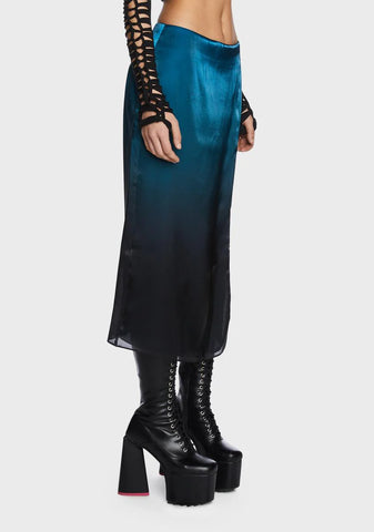 Twice Dreamt Ombre Midi Skirt