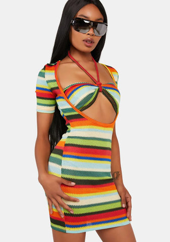 Andrea Cut Out Knitted Mini Dress