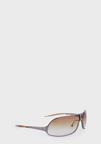 Brown Monaco Shield Sunglasses