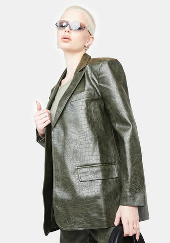 Santo Oversized Leather Blazer