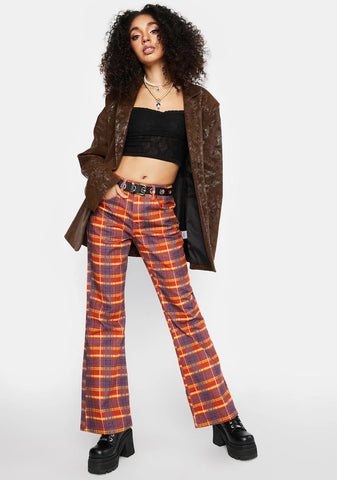 Register Plaid Flare Jeans